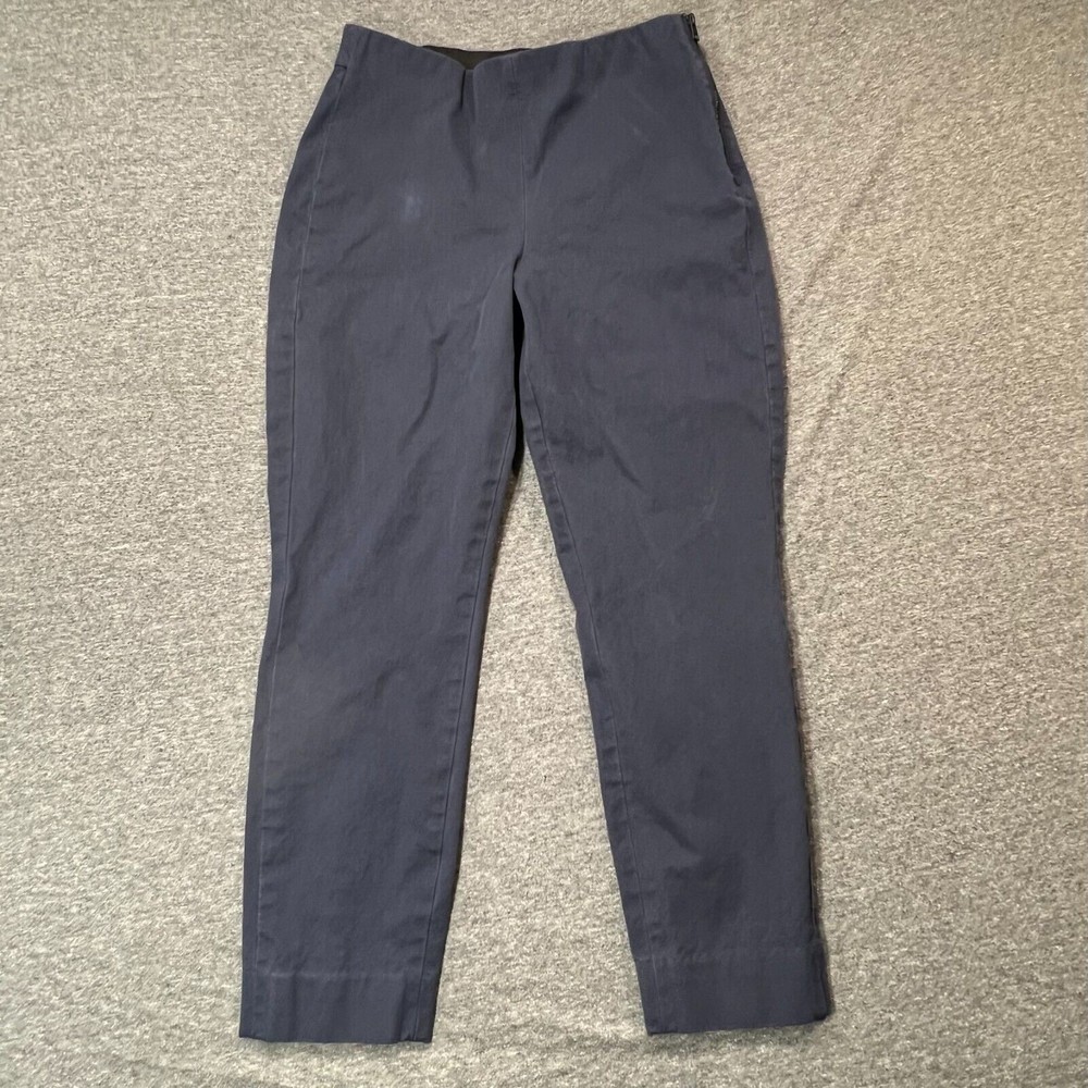Everlane The Side-Zip Stretch Cotton Pant | Navy Blue | Size 6